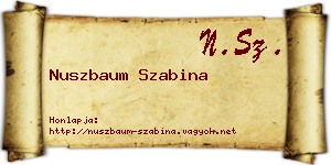 Nuszbaum Szabina névjegykártya